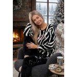 Pyžamo na zimu pro ženy vzor zebra a zoo 1Z1596 černá – Hledejceny.cz