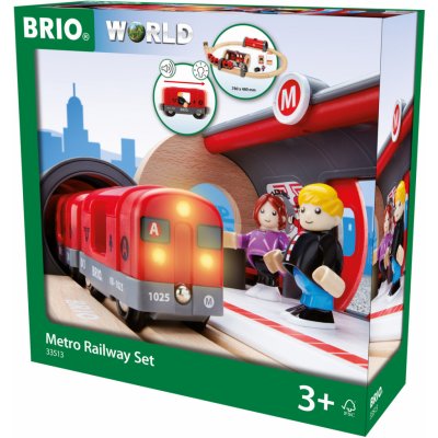 Brio WORLD 33513 Vláčkodráha se soupravou metra a nástupištěm