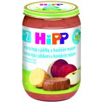 HiPP Bio červená řepa s jablky a hovězím masem dětský 220 g – Zboží Dáma