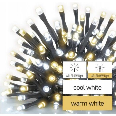 Světýlka na vánoční stromeček Classic 120LED 12 m teplá + studená IP44 D4AN05 EMOS – Hledejceny.cz