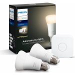 Philips HUE Hue Bluetooth LED White základní sada LED žárovka 2xE27 A19 9W 806lm 2700K + Bridge – Zboží Mobilmania