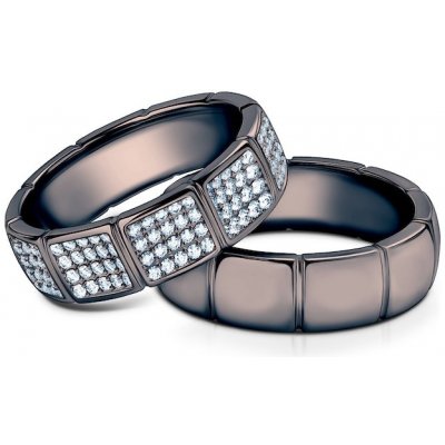 Savicki Snubní prsteny černé zlato půlkruhové SAV OBR M1 D CZ – Zboží Mobilmania