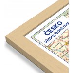 Excart Maps Česko – nástěnná vlastivědná mapa 136 x 87 cm Varianta: mapa v dřevěném rámu, Provedení: Pegi přírodní – Hledejceny.cz