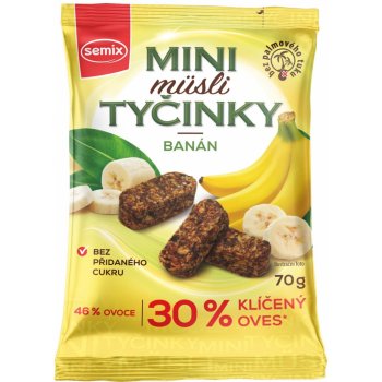 SEMIX Mini Müsli tyčinky s banány bez lepku 70 g