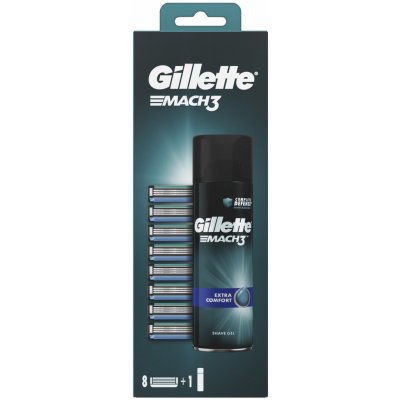 Gillette Mach3 8ks+Extra Comfort gel 200ml – Zboží Mobilmania