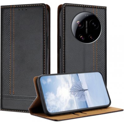 L-Shaped knížkové pouzdro na Xiaomi 17 Ultra - černé – Zboží Živě