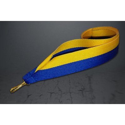 Stuha s karabinou, modrožlutá/V2_modrožlutá – Zboží Dáma