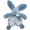 Hračka pro nejmenší Doudou et Compagnie plyšový zajačik na maznanie Bunny Comforter Blue v darčekovom balení modrý 18 cm DC4154