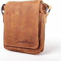 GreenWood malá pánská kožená crossbody taška no. 1048 hnědá