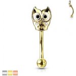 Piercingate piercing do obočí sova POB00213 růžové zlato – Hledejceny.cz