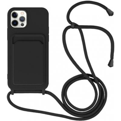 Pouzdro Appleking silikonové se šňůrkou a kapsou na karty iPhone 11 Pro - černé – Zboží Mobilmania