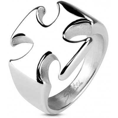 Šperky Eshop Masivní prsten z chirurgické oceli hladký lesklý maltézský kříž AB06.13 – Zboží Mobilmania