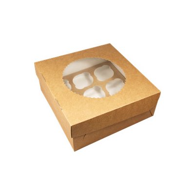 EcoObaly Papírová krabička EKO na muffiny 250x250x100 mm hnědá s okénkem od  758 Kč - Heureka.cz