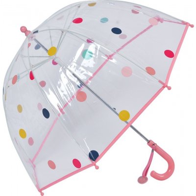 Clayre & Eef deštník pro děti s růžovým držadlem a puntíky průhledný od 355  Kč - Heureka.cz