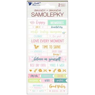 ANDĚL Samolepky s texty scrapbooking/diář s ražbou 2 archy 17 x 9cm – Zboží Mobilmania