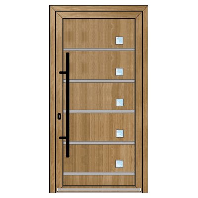 OknaDvereNaMiru.cz Vchodové dveře INOX 1414 ořech 90 x 220 cm – Zboží Mobilmania