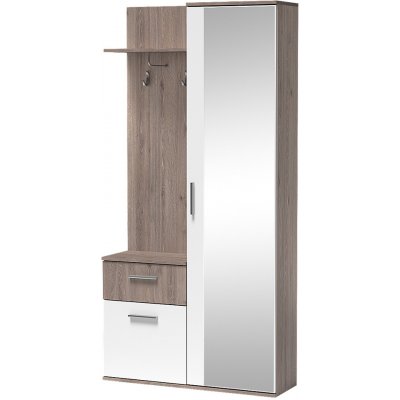 Lux 97 cm uni se zrcadlem provedení trufla/bílá – Zboží Mobilmania