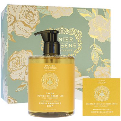 Panier Des Sens Regenerating Honey tekuté mýdlo 500 ml + tuhý šampon pro suché vlasy 75 g dárková sada – Hledejceny.cz