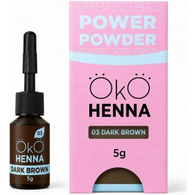 OKO Power Powder Henna – prášková henna na obočí Dark Brown 5 g – Zboží Dáma