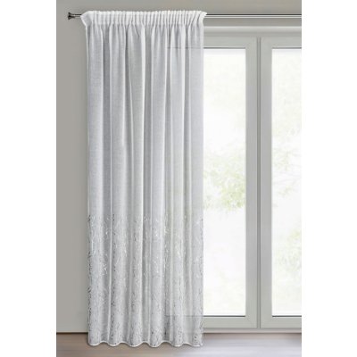 Dekorační vzorovaná záclona s řasící páskou PARIS bílá/stříbrná 140x270 cm (cena za 1 kus) MyBestHome – Zboží Mobilmania