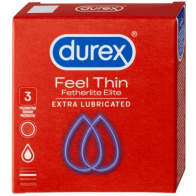Durex Feel Thin Fetherlite Elite Extra Lubricated 3 ks – Zboží Mobilmania