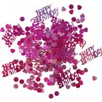 Amscan Konfety Happy Birthday fóliové růžové 15 g – Zboží Mobilmania