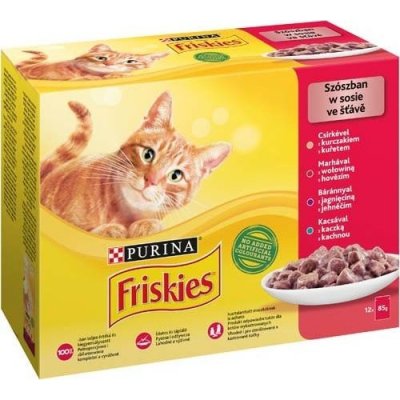 Friskies Cat kuře hovězí jehněčí a kachna ve šťávě 12 x 85 g – Zboží Mobilmania