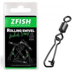 ZFISH Obratlík Rolling Swivel & Hooked Snap vel. 12 10 ks