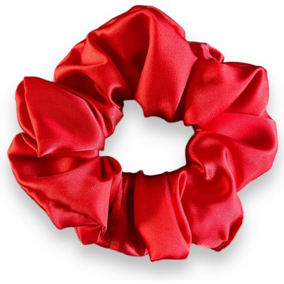 Moni saténová gumička do vlasů scrunchie červená L