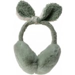 Zelené dětské klapky na uši s velkou plyšovou mašličkou – Zboží Mobilmania