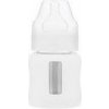 Láhev a nápitka EcoViking skleněná kojenecká lahev široká bílá 120ml
