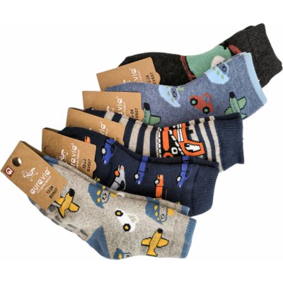 Auravia Chlapecké protiskluzové termo ponožky s ABS dopravní prostředky sada 5 párů – Zboží Mobilmania