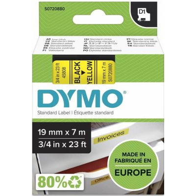 DYMO páska D1 19mm x 7m, černá na žluté, 45808, S0720880 – Zboží Živě