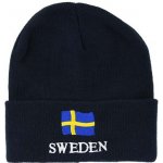 Pletená čepice Sweden s vlajkou tmavě modrá – Hledejceny.cz
