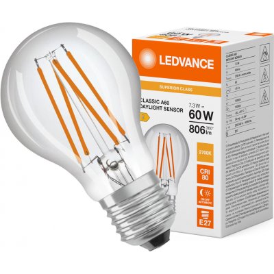 LEDVANCE LED CLASSIC A DAYLIGHT SENSOR S 7.3W 827 Clear E27 – Hledejceny.cz