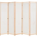 vidaXL 5dílný paraván krémový – Zbozi.Blesk.cz