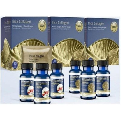 Inca Collagen mořský kolagen v prášku 3 × 30 sáčků s vitaminy C a D – Hledejceny.cz