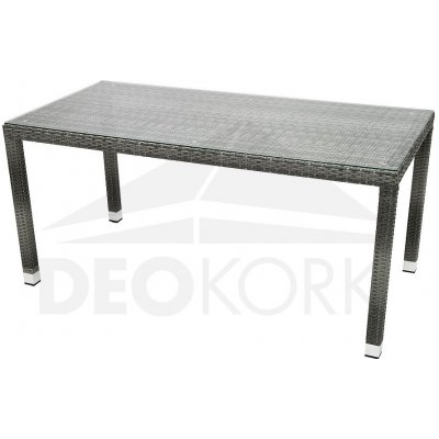 DEOKORK Zahradní ratanový stůl NAPOLI 160x80 cm (šedá) – Hledejceny.cz