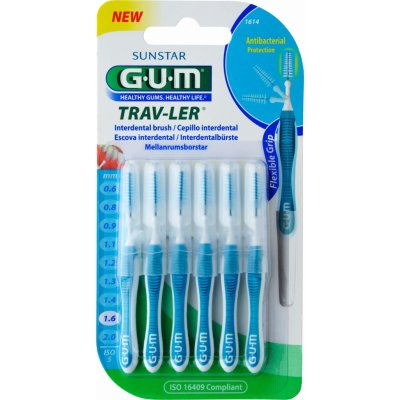 GUM TRAV-LER mezizubní kartáček s chlorhexidinem kónický ISO 5 1,6 mm 6 ks – Zboží Dáma
