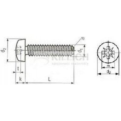 šroub M5x12 ZINEK půlkulatá hlava, křížová drážka samořezný DIN 7500 Z-C – Zboží Mobilmania