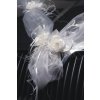 Svatební dekorace na kapotu ANABEL - bílá (1 ks)
