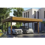 SKAN HOLZ Přístřešek na auto Friesland dvojitý 557 x 555 cm ořech – HobbyKompas.cz