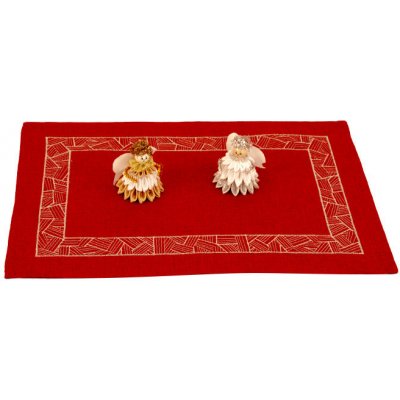 Vesna Sváteční prostírání s výšivkou červené 30x45cm 4ks – Zboží Dáma