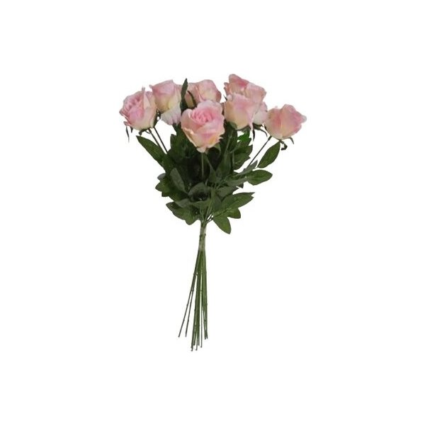 Květina Umělá kytice Růží růžová, 67 cm, 12 ks