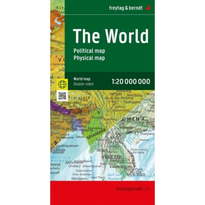 Mapa světa 1:20.000.000 / politická, fyzická (mezinárodní verze) – Zboží Dáma