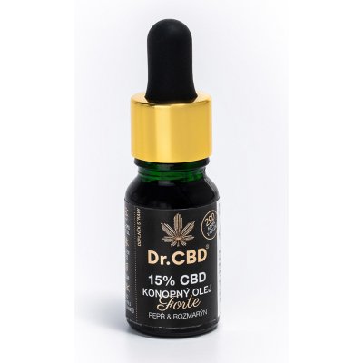 Dr.CBD 15% konopný olej Forte černý pepř a rozmarýn 10 ml