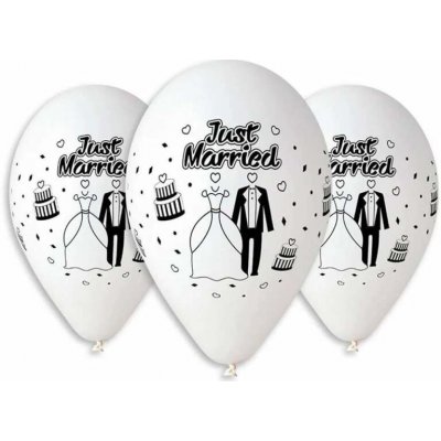 Latexový balonek svatební - Just Married 30 cm – Hledejceny.cz
