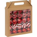 Atmosphera Sada brokátových vánočních koulí Ø 6 cm červená – Zbozi.Blesk.cz