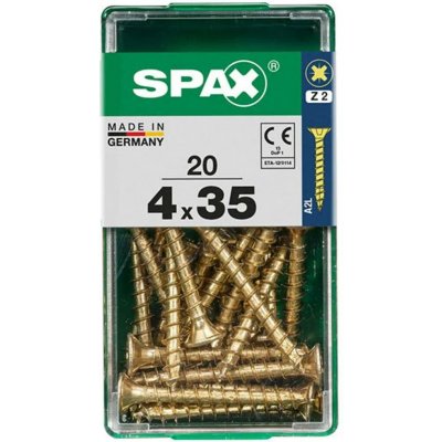 SPAX Vrut 4x35, zápustná hlava, PZ, YELLOX, 20 ks (S) – Hledejceny.cz