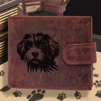 Pánská s motivem pro milovníky psů s obrázkem pejska Maltština Vínová peněženka Carlo – Zboží Mobilmania